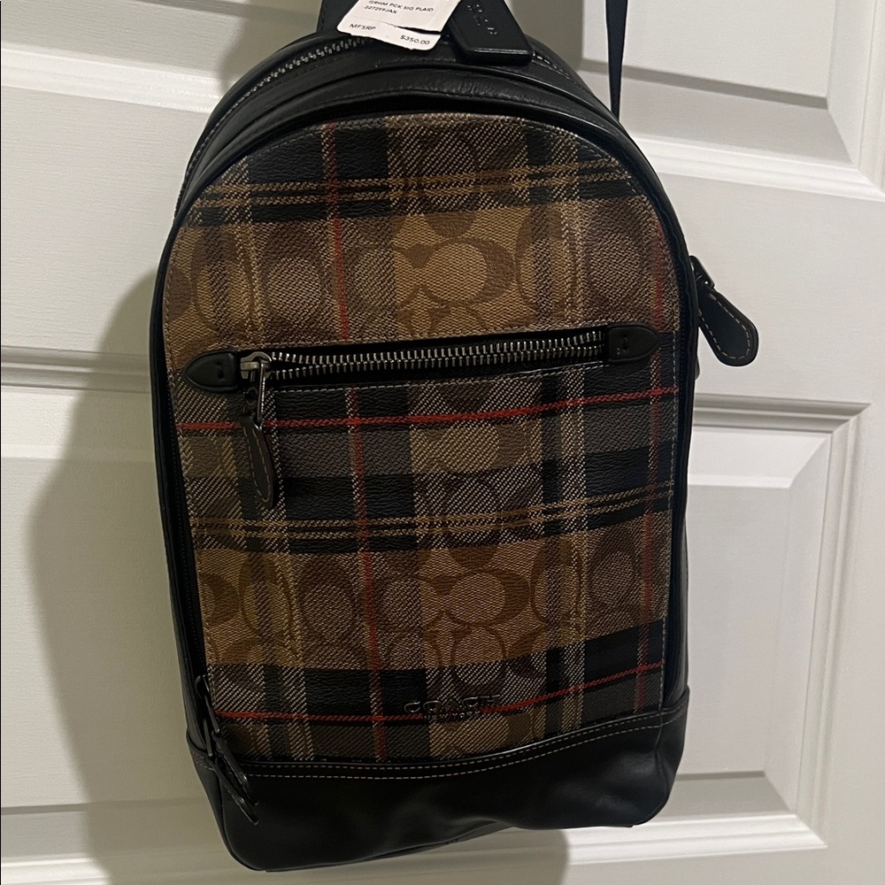 Plaid Brown and Black Men's Bag